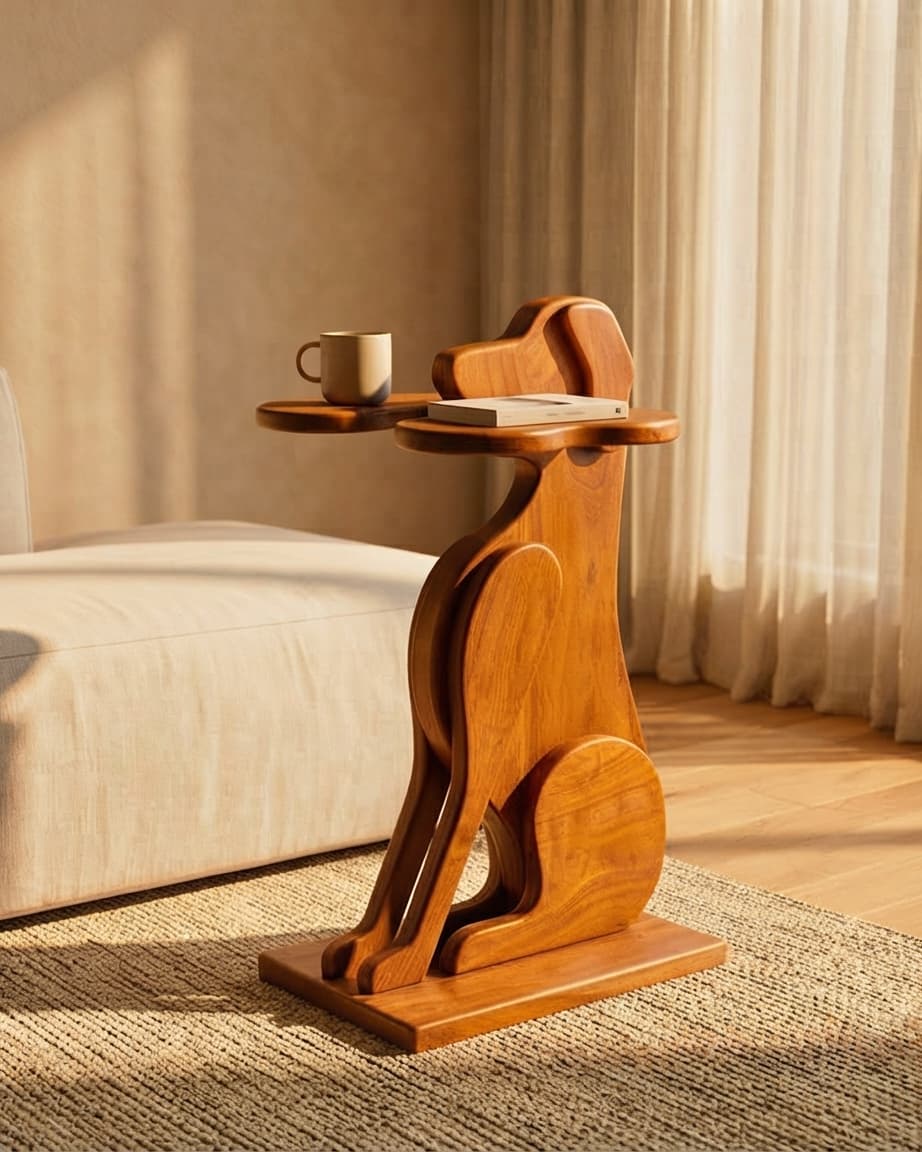 Sculpted Pup Side Table