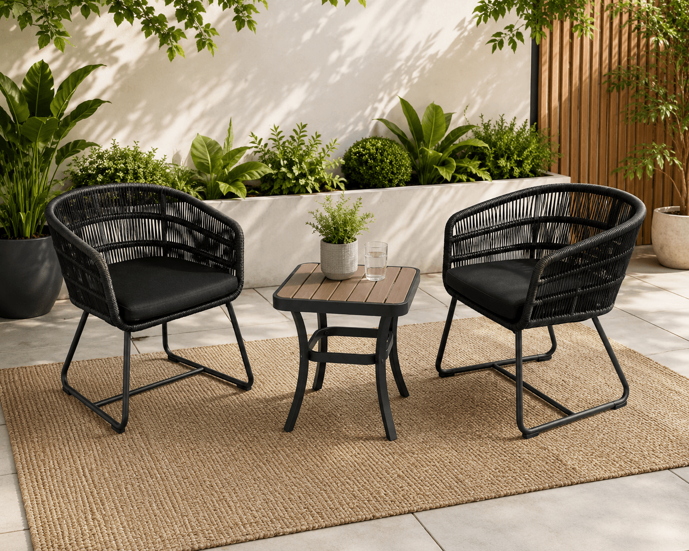 Noir Weave Bistro Set