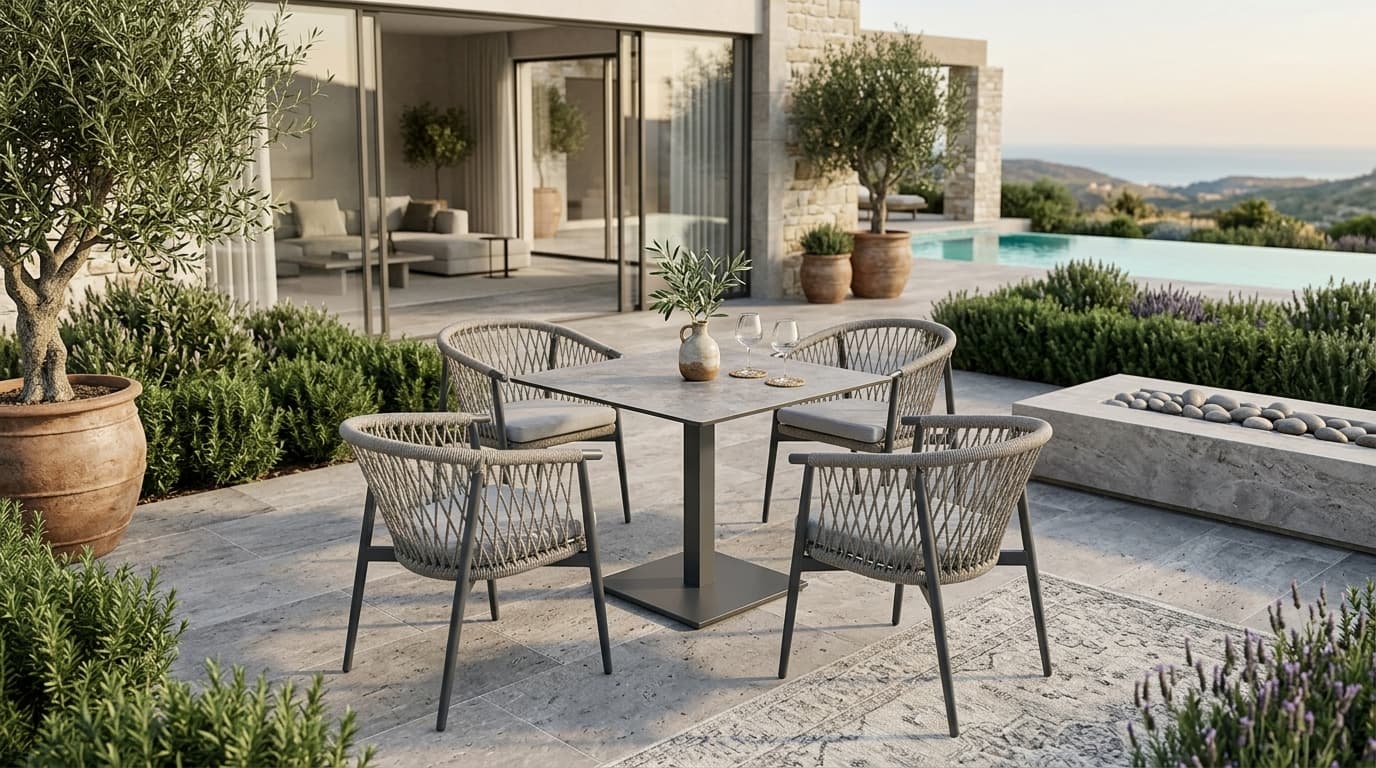 The Linear Slate Bistro Set
